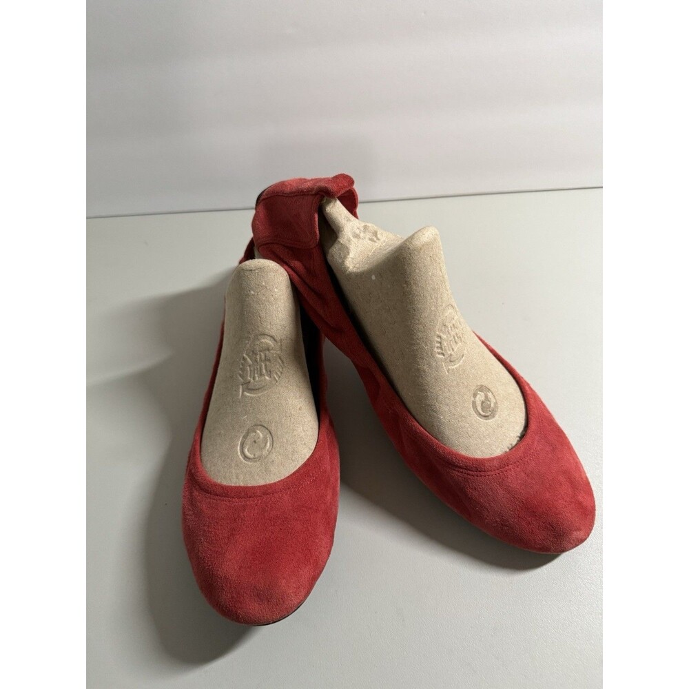 Women's Cole Haan Suede Ballet Flats Size 8 Red Leather Fall Preppy Classic EUC - Picture 2 of 6